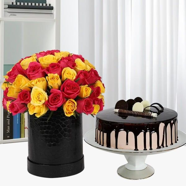 Roses Romantic Combo ( Flower and Cake Delivery In Punjab ) - Kalpa Florist