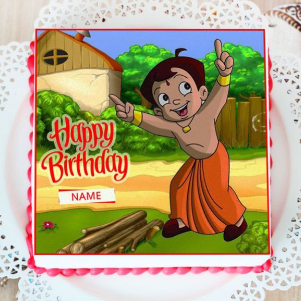 Buy/Send Cute Chota Bheem Cartoon Photo Cake Online » Free Delivery In  Delhi NCR » Ryan Bakery